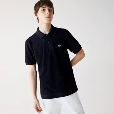 Navy Lacoste Classic Fit Organic Cotton Piqué Men's Polo Shirts | TQDO74952